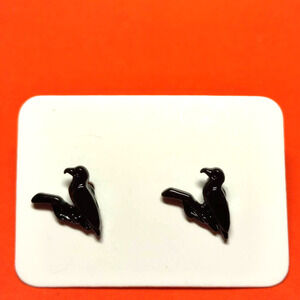 3/$15 BIRD EARRINGS HALLOWEEN RAVEN STUD EARRING NEW BLACK RAVEN